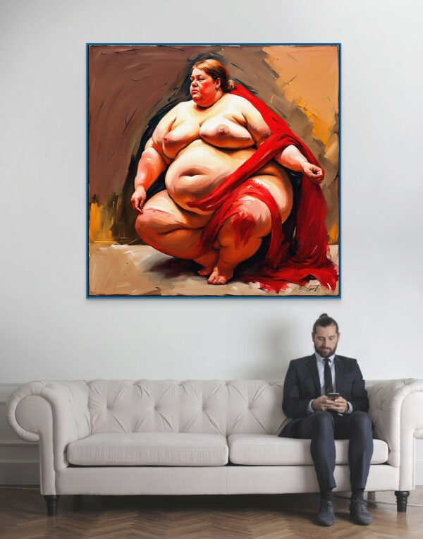 Large Women2 24x24 acrylic by Sam Schwartz room