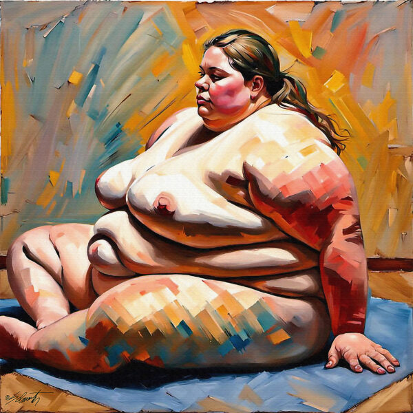 Large Women6 24x24 acrylic by Sam Schwartz