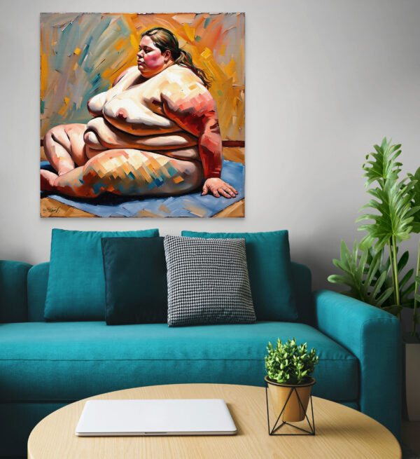 Large Women6 24x24 acrylic by Sam Schwartz room