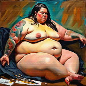 Large Women 24x24 acrylic by Sam Schwartz