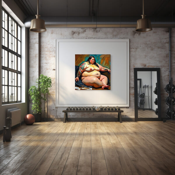 Large Women 24x24 acrylic by Sam Schwartz room