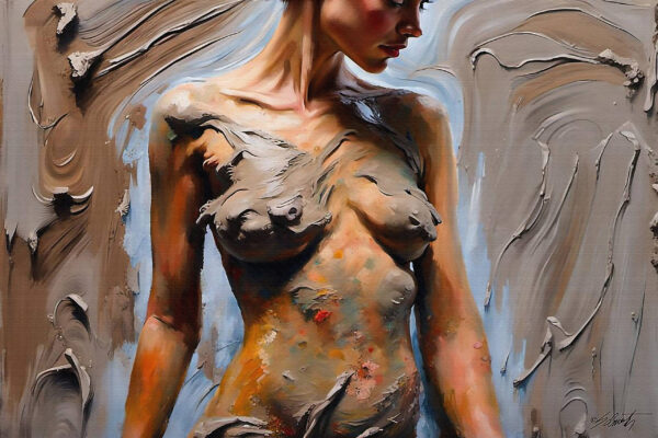 Mud Study Women10 30x20 acrylic by Sam Schwartz