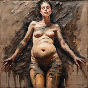 Mud Study Women5 24x24 acrylic by Sam Schwartz