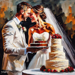 Strawberry Cake weddings acrylic 40x40 by Sam Schwartz