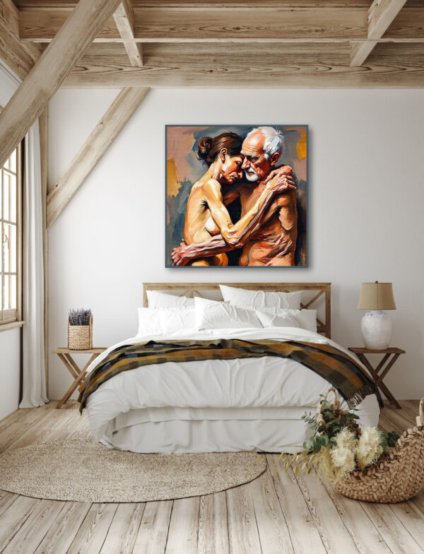 Thin Couples2 24x24 acrylic by Sam Schwartz room