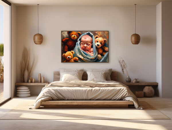 new born babies2 30x20 acrylic by Sam Schwartz room