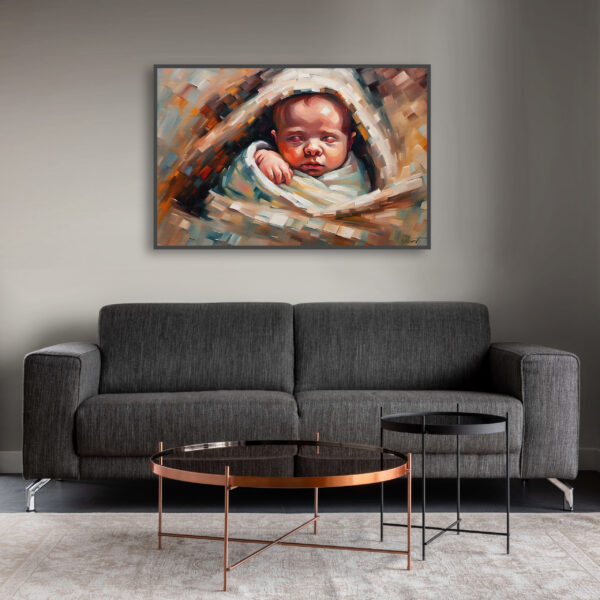 new born babies3 30x20 acrylic by Sam Schwartz room