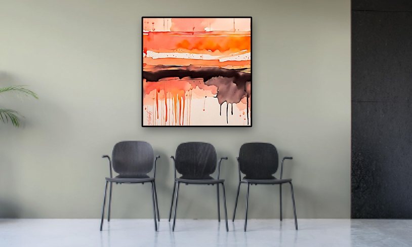 Arizona Watercolor 24x24 by Sam Schwartz room