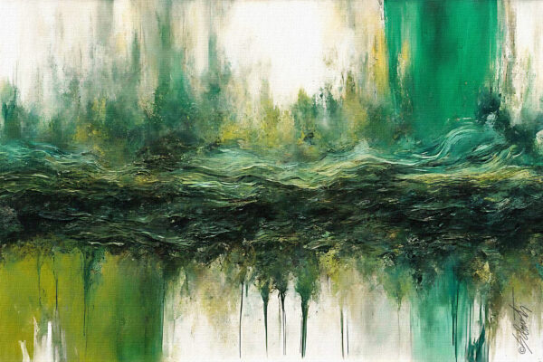 Big Green Acrylic 30x20 by Sam Schwartz