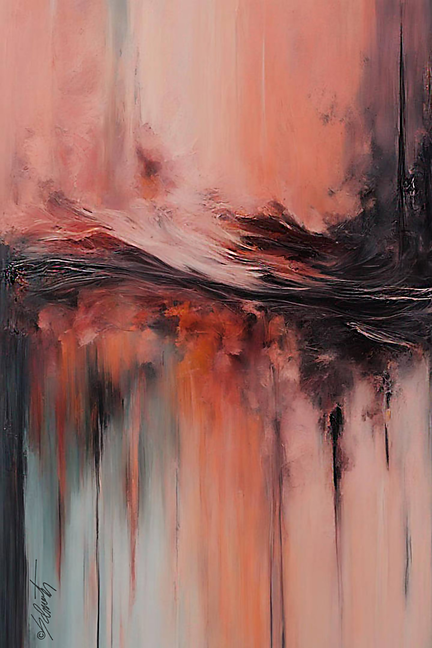 Black And Blue Watercolor 20x30 By Sam Schwartz