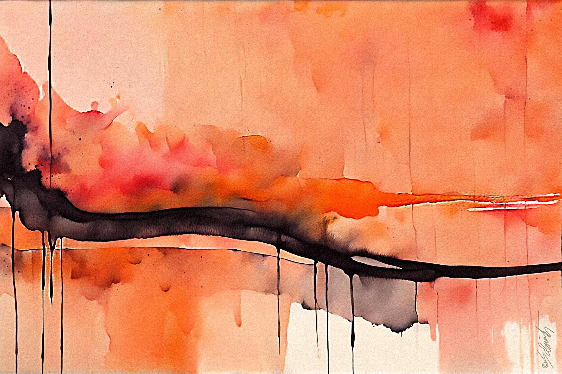 Black Mamba Watercolor 30x20 by Sam Schwartz