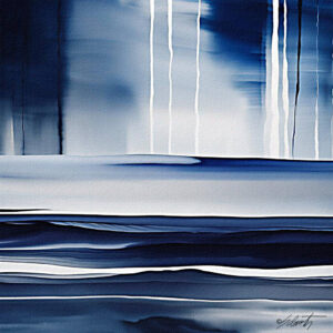 Blue Horizon Watercolor 24x24 by Sam Schwartz