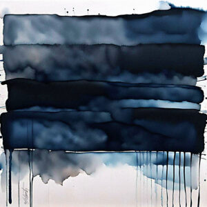 Blue Roth Watercolor 24x24 by Sam Schwartz
