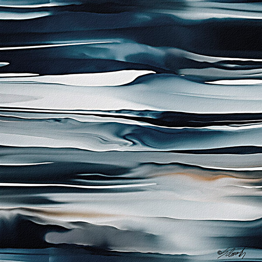 Blue Waves Watercolor 24x24 by Sam Schwartz