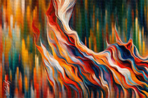 Campfire Acrylic 30x20 by Sam Schwartz