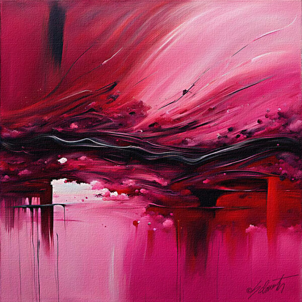 Crimson Wave Acrylic 24x24 by Sam Schwartz