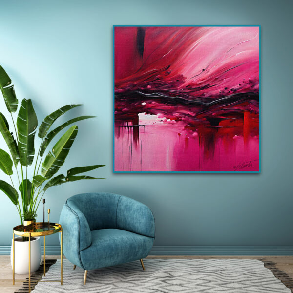 Crimson Wave Acrylic 24x24 by Sam Schwartz room