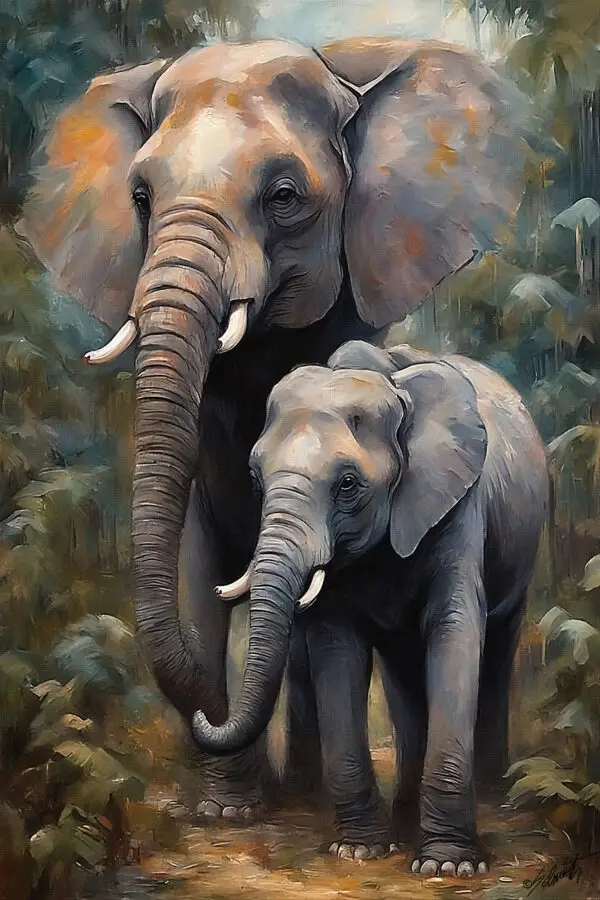 Elephant Cub Acrylic 20x30 by Sam Schwartz