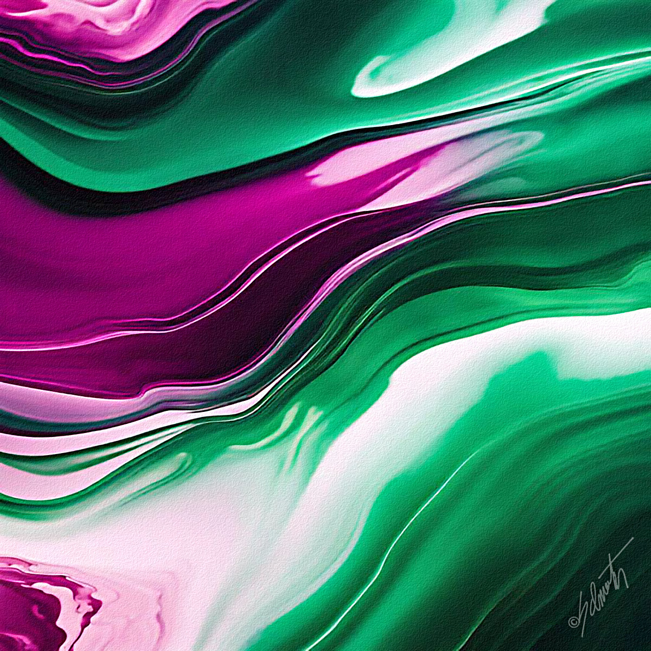 Emerald Shlerin Watercolor 24x24 by Sam Schwartz