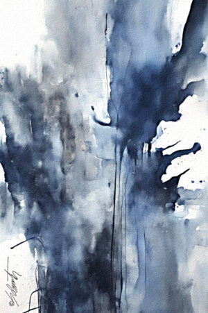 Exclaimed Blue Watercolor 20x30 by Sam Schwartz
