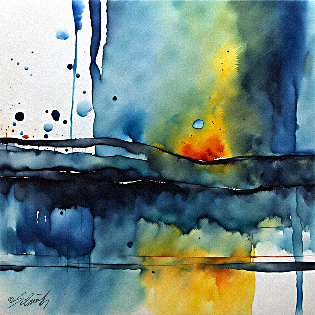 Fizz Watercolor 24x24 by Sam Schwartz