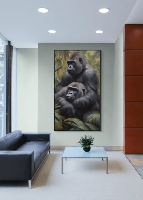 Gorilla Love Acrylic 20x30 by Sam Schwartz room