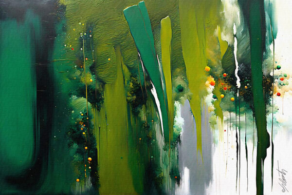 Green Curtain Acrylic 30x20 by Sam Schwartz