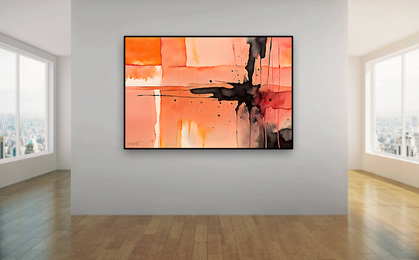 Holloween Splat Watercolor 30x20 by Sam Schwartz room