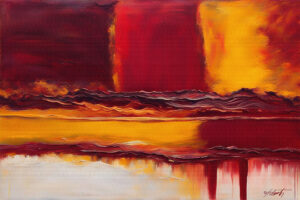 Horizon Gold Acrylic 30x20 by Sam Schwartz