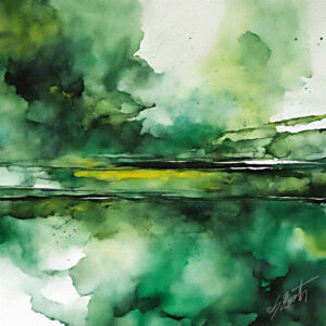 Island Watercolor 24x24 by Sam Schwartz