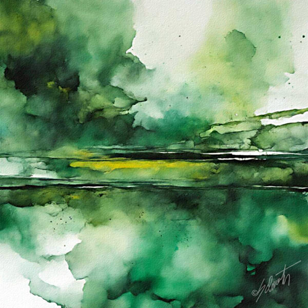 Island Watercolor 24x24 by Sam Schwartz