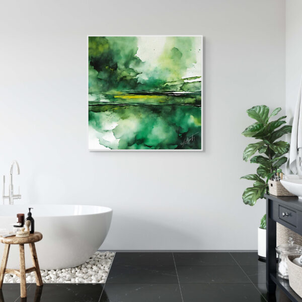 Island Watercolor 24x24 by Sam Schwartz room