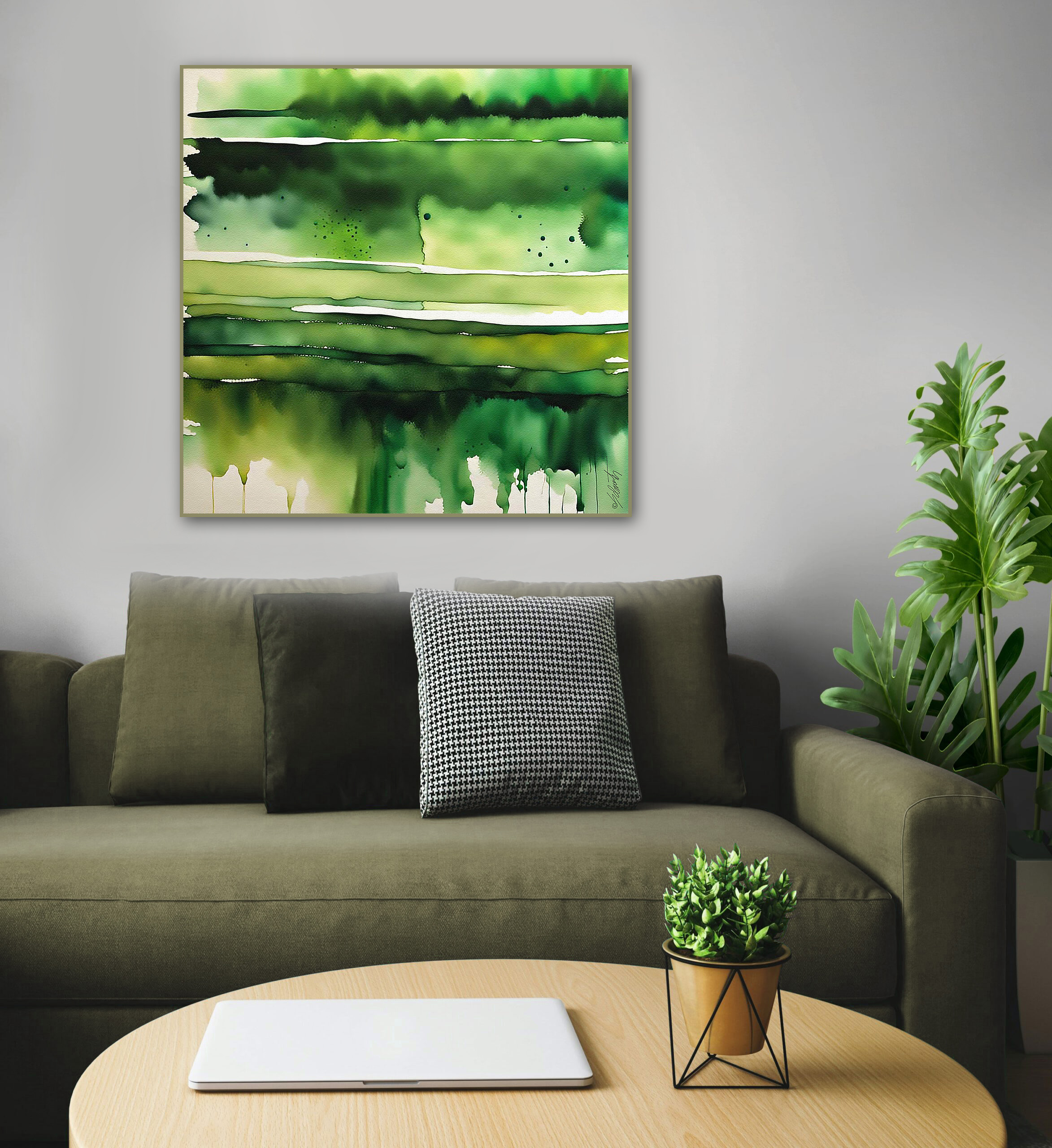 Juicy Watercolor 24x24 by Sam Schwartz room