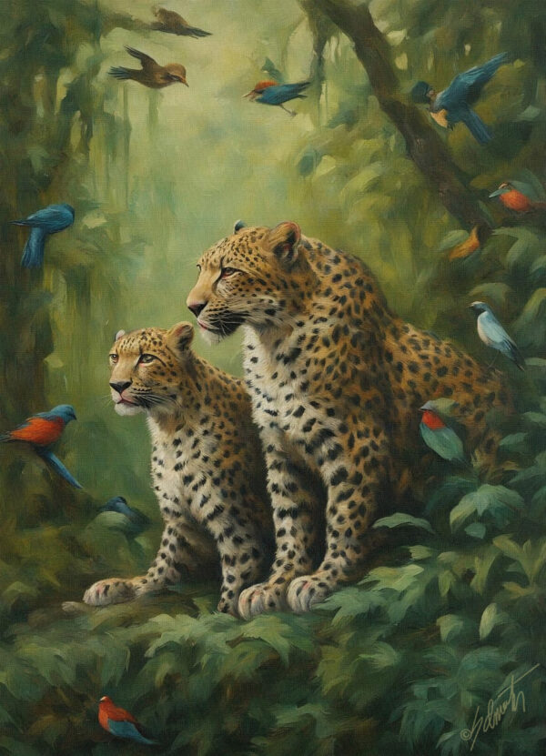 Leopard Couple Acrylic 20x30 by Sam Schwartz