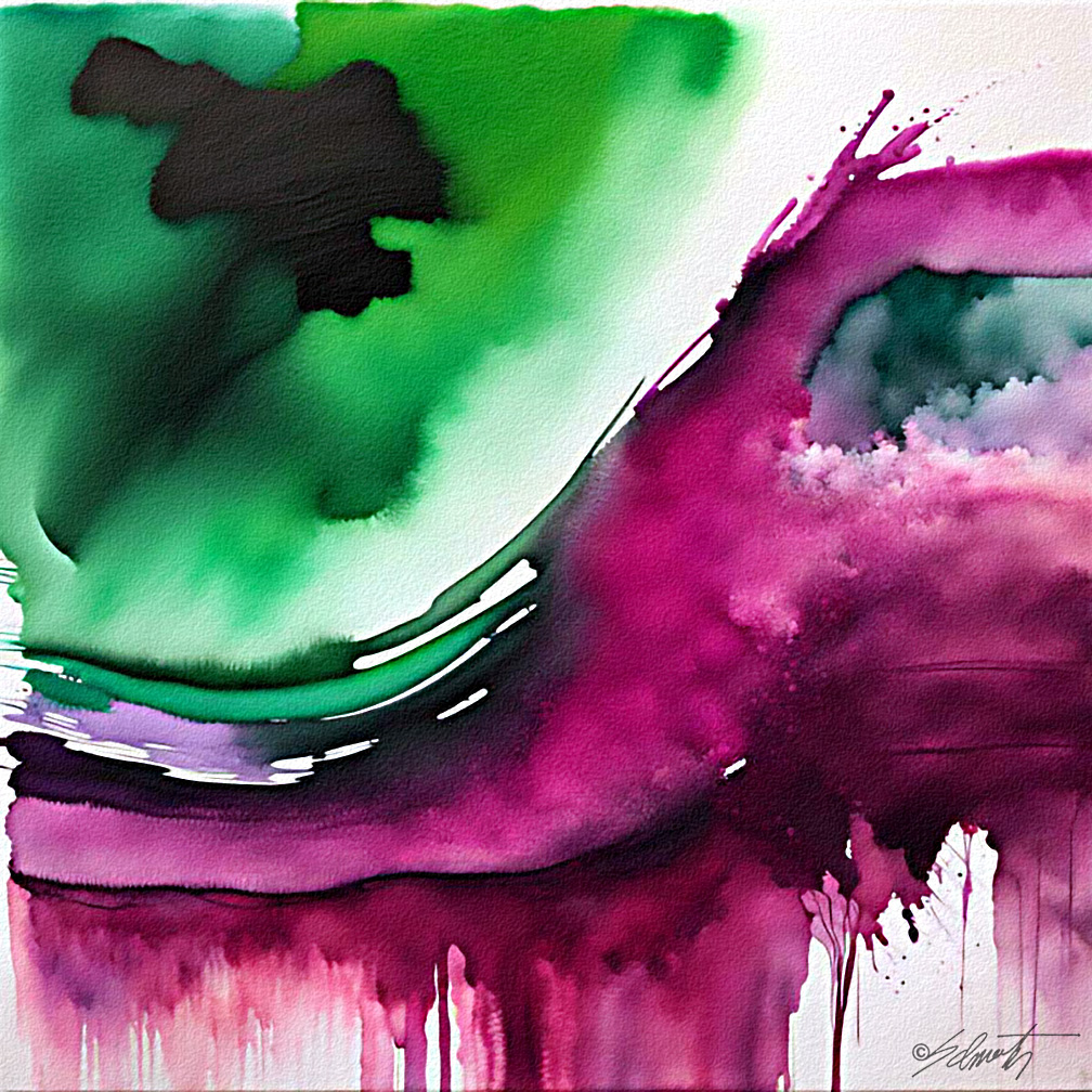 Magenta Elephant Watercolor 24x24 by Sam Schwartz