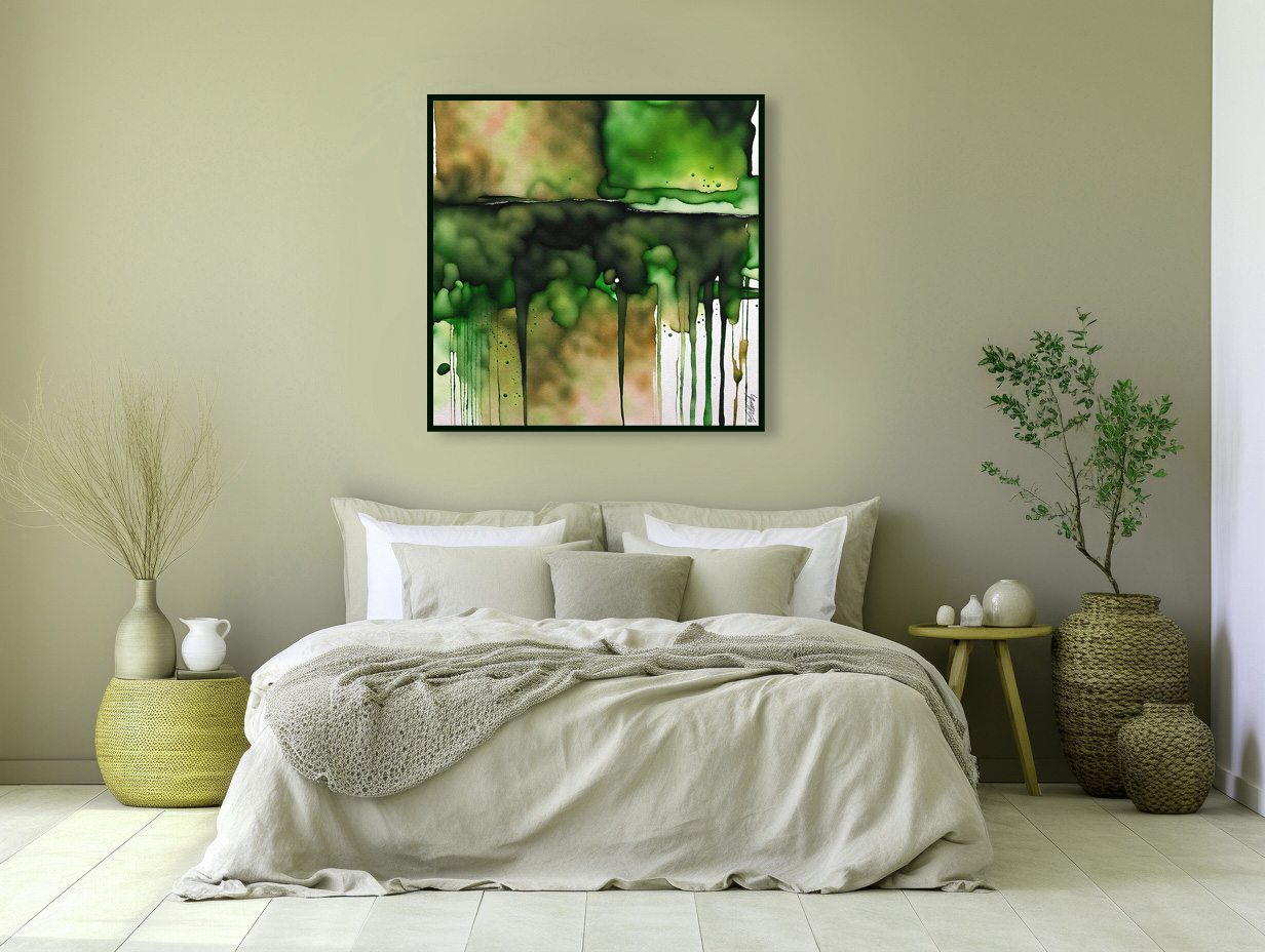 Merky Watercolor 24x24 by Sam Schwartz room