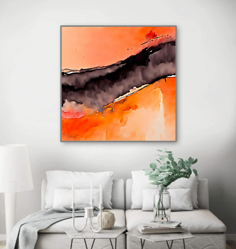 No Excuses Watercolor 24x24 by Sam Schwartz room