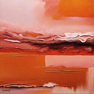 Orange Break Water Acrylic 24x24 by Sam Schwartz