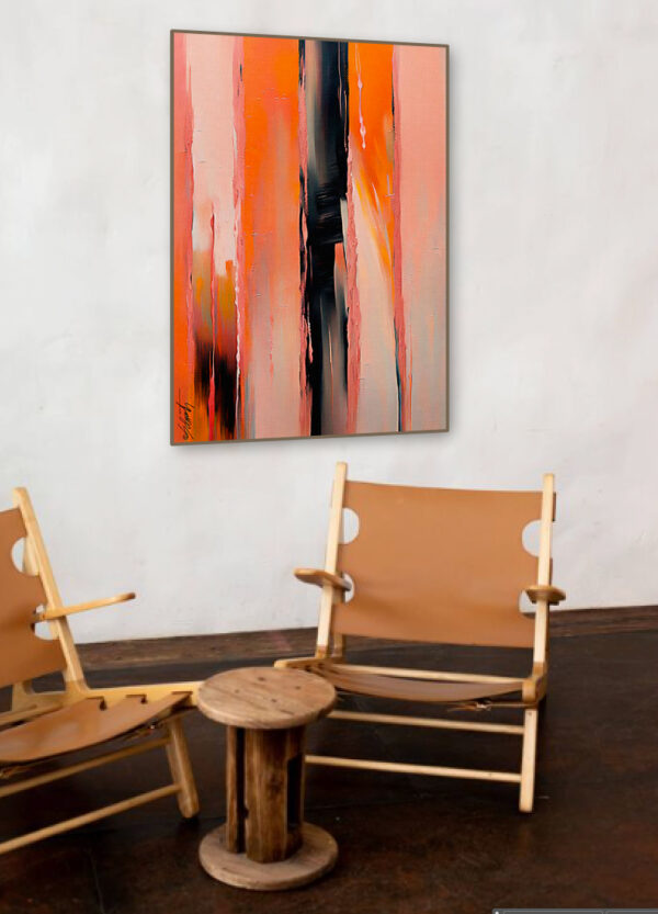 Orange Crack Acrylic 20x30 by Sam Schwartz room