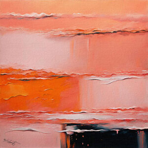 Orange Horizon Acrylic 24x24 by Sam Schwartz