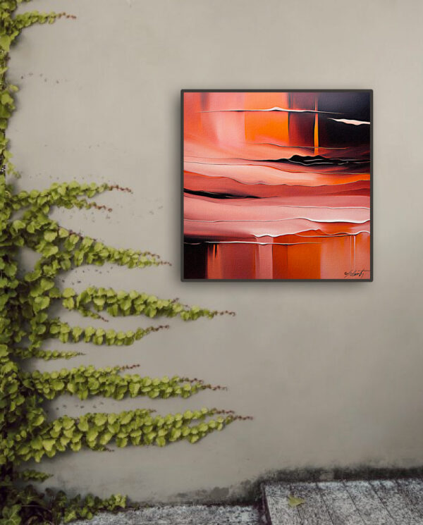 Orange Riddic Acrylic 24x24 by Sam Schwartz room