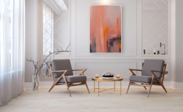 Orange Rock Wall Acrylic 20x30 by Sam Schwartz room