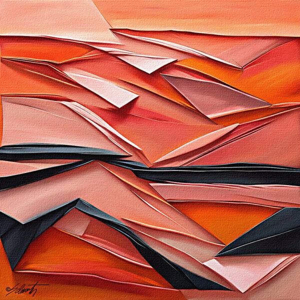 Orange Shards Acrylic 24x24 by Sam Schwartz