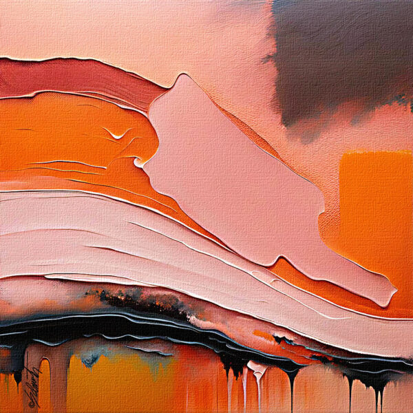 Peach Frosting Water Acrylic 24x24 by Sam Schwartz