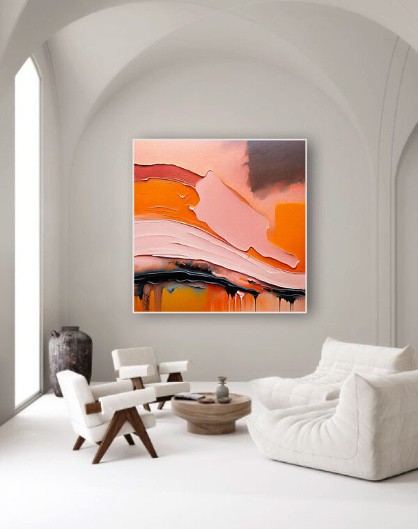 Peach Frosting Water Acrylic 24x24 by Sam Schwartz room