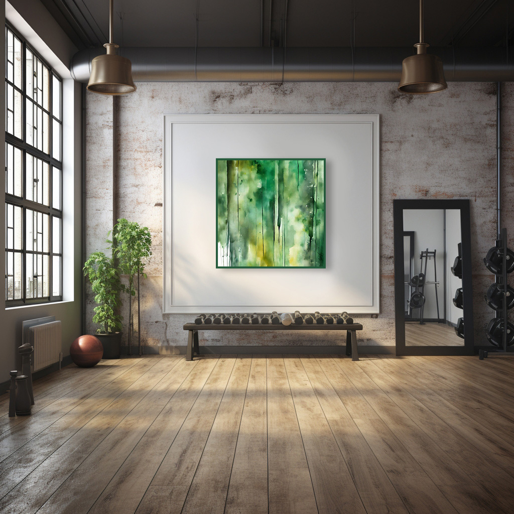 Pickle Rain Watercolor 24x24 by Sam Schwartz room