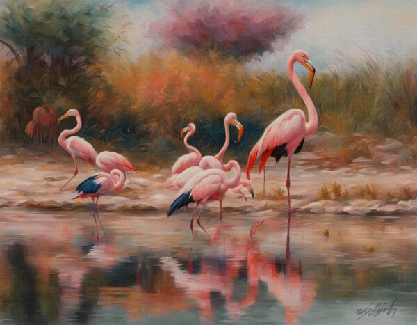 Pink Feathers Acrylic 30x20 by Sam Schwartz