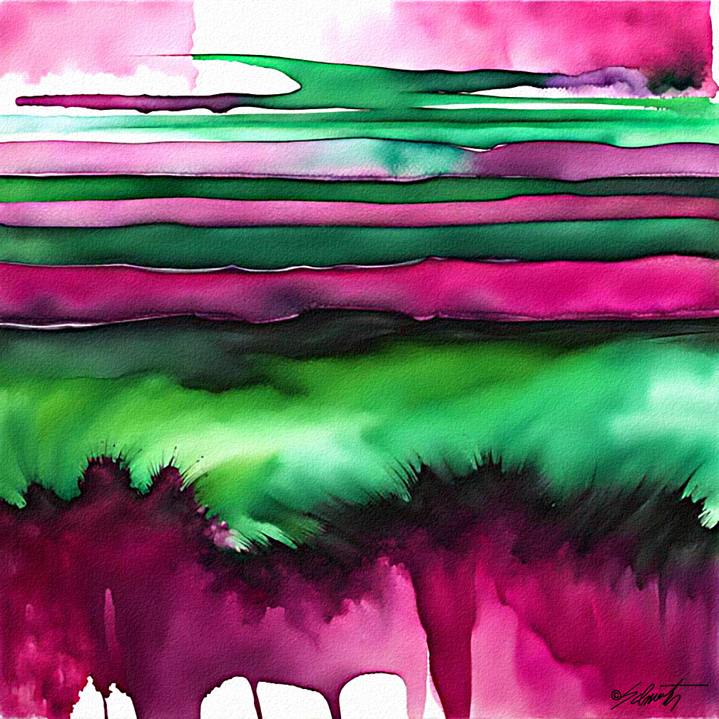 Prairy Grass Watercolor 24x24 by Sam Schwartz