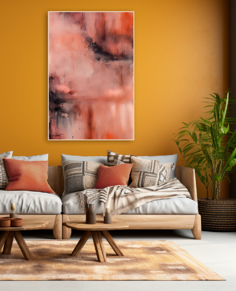 Pumpkin Pond Watercolor 20x30 By Sam Schwartz room