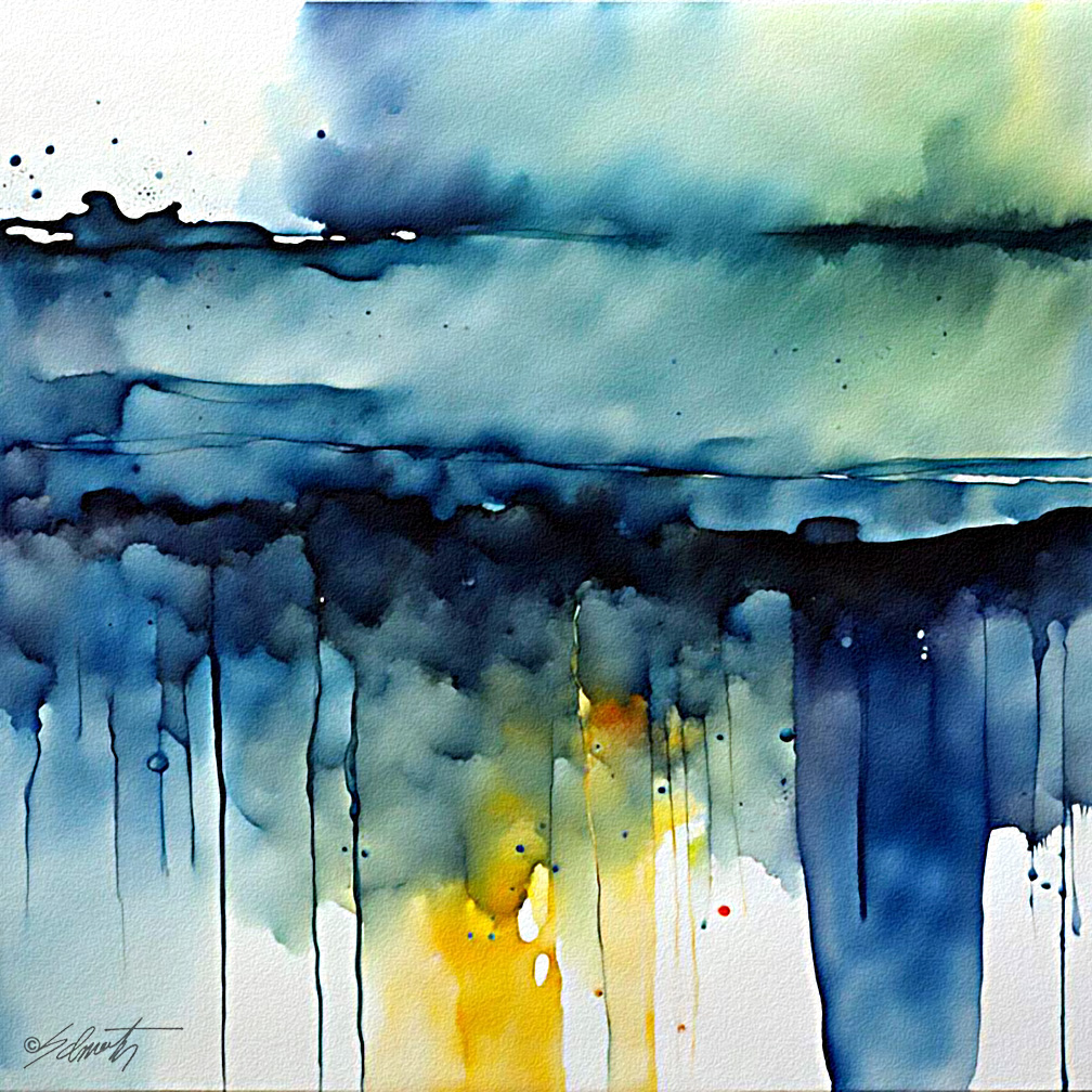 Rainbow Watercolor 24x24 by Sam Schwartz